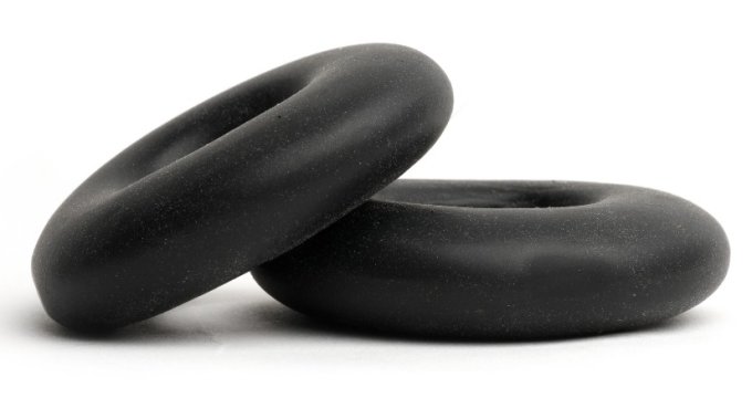 Lot de 2 Cockrings souples Stacker 20 mm Noirs