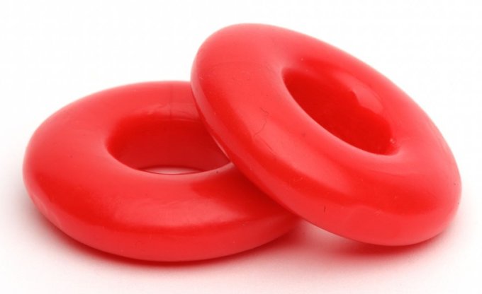 Lot de 2 Cockrings souples Stacker 20 mm Rouges