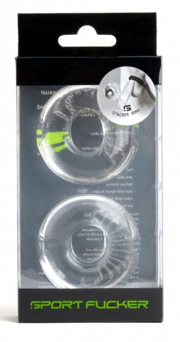 Lot de 2 Cockrings souples Stacker 20 mm Transparents