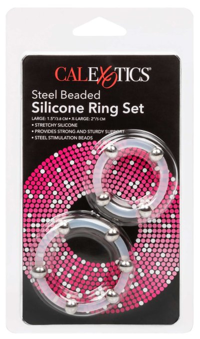 Lot de 2 Cockrings Transparents avec Billes