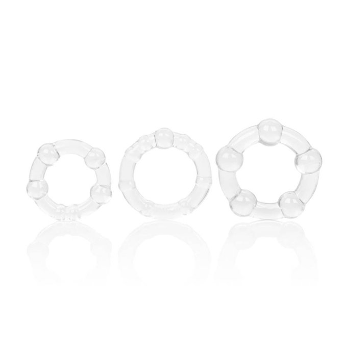 Lot de 3 Cockrings Balls Clear