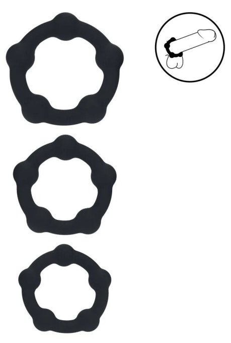 Lot de 3 Cockrings BeadCock Levelz