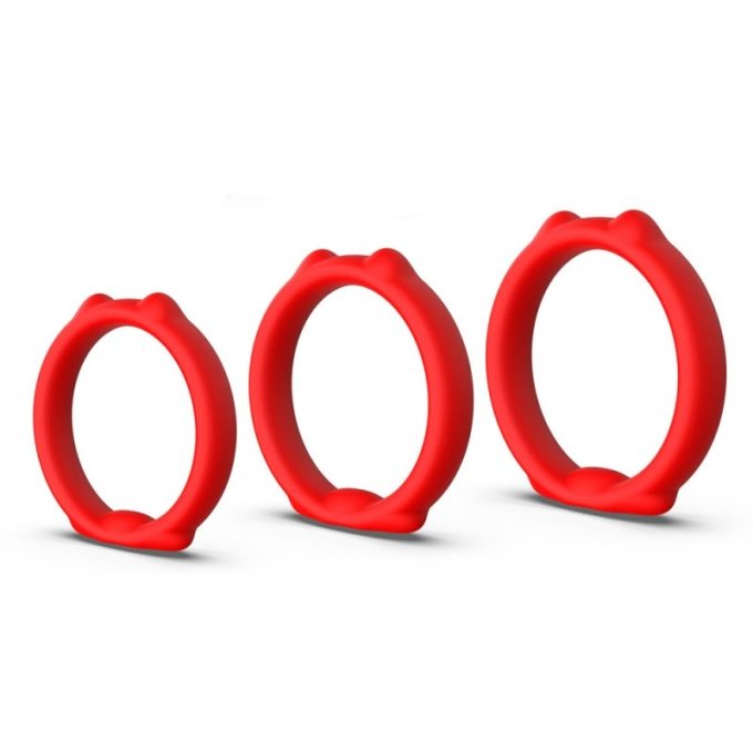 Lot de 3 Cockrings Caty Rings Rouges