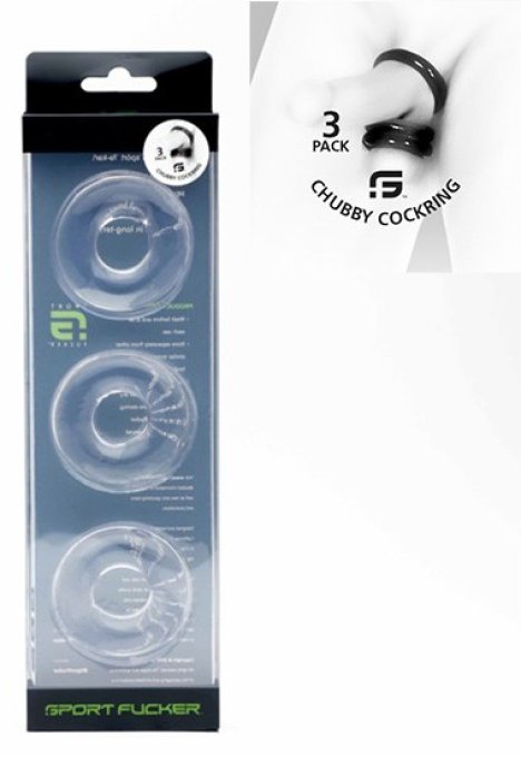 Lot de 3 cockrings Chubby Transparents