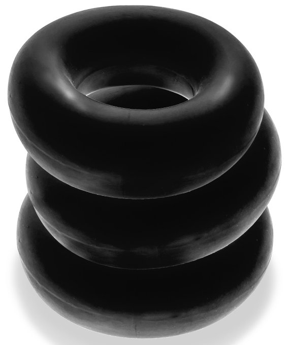 Lot de 3 cockrings Fat Willy Noirs