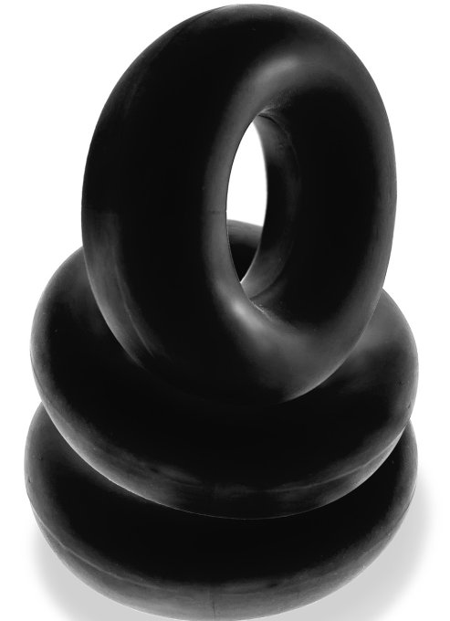 Lot de 3 cockrings Fat Willy Noirs
