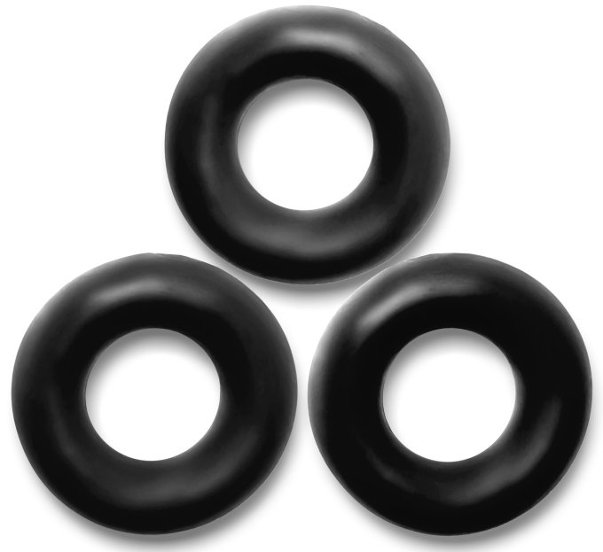 Lot de 3 cockrings Fat Willy Noirs