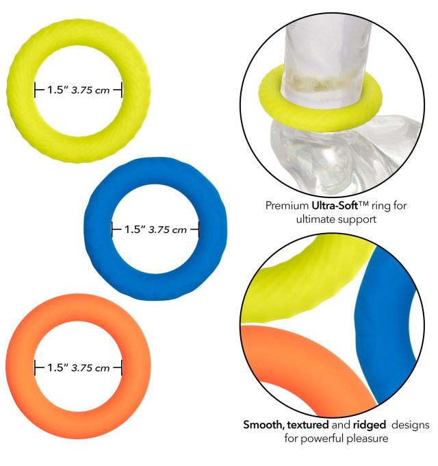 Lot de 3 cockrings Link Up Climax 38mm