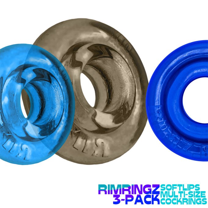 Lot de 3 Cockrings Rimringz Gris-Bleus