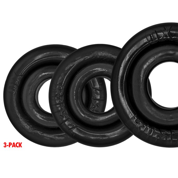 Lot de 3 Cockrings Rimringz Noirs