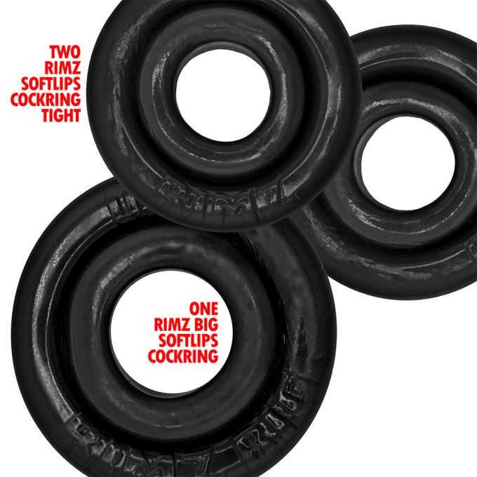 Lot de 3 Cockrings Rimringz Noirs