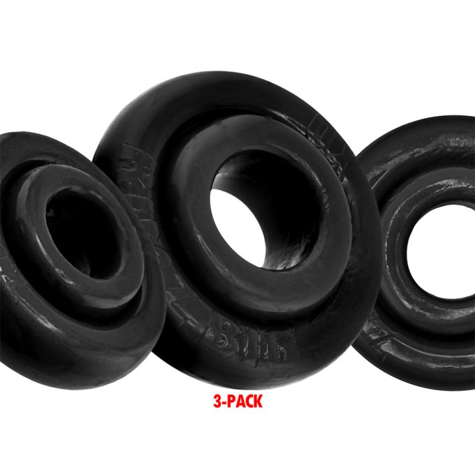 Lot de 3 Cockrings Rimringz Noirs
