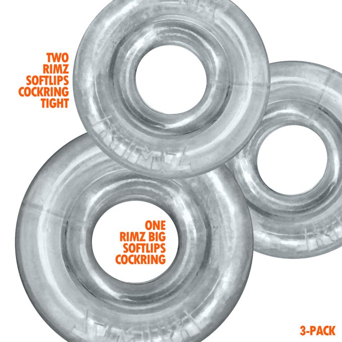 Lot de 3 Cockrings Rimringz Transparents