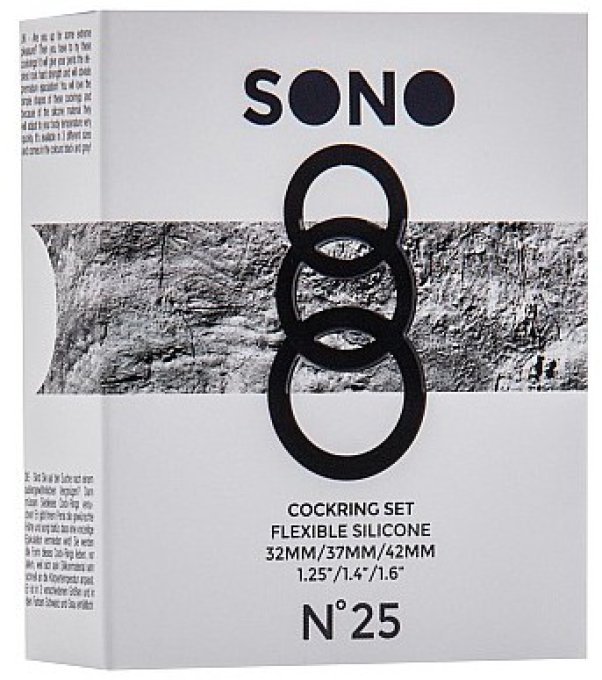 Lot de 3 cockrings Silicone Sono n°25 Gris