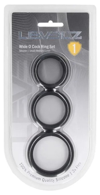 Lot de 3 Cockrings Silicone Wide-O S-L 30-42mm