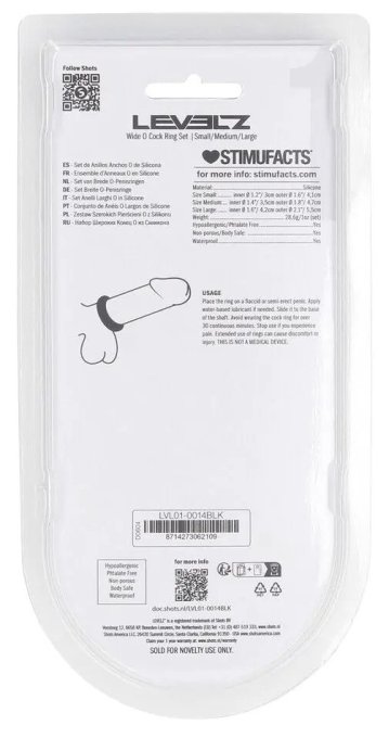 Lot de 3 Cockrings Silicone Wide-O S-L 30-42mm