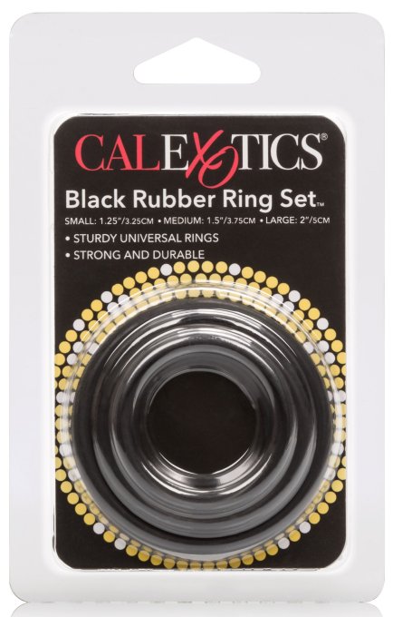 Lot de 3 Cockrings souples Rubber Rings Noir