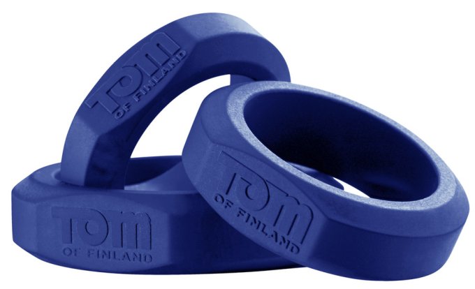 Lot de 3 Cockrings Tom of Finland Bleus