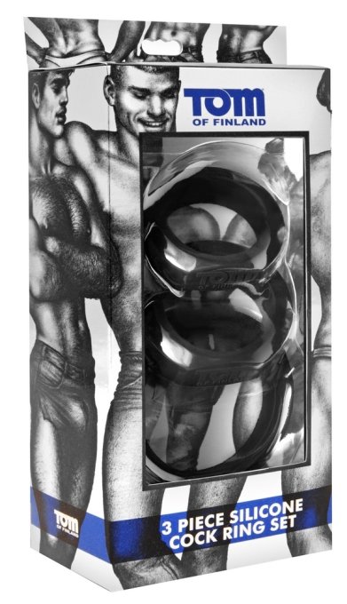 Lot de 3 Cockrings Tom Of Finland Noirs