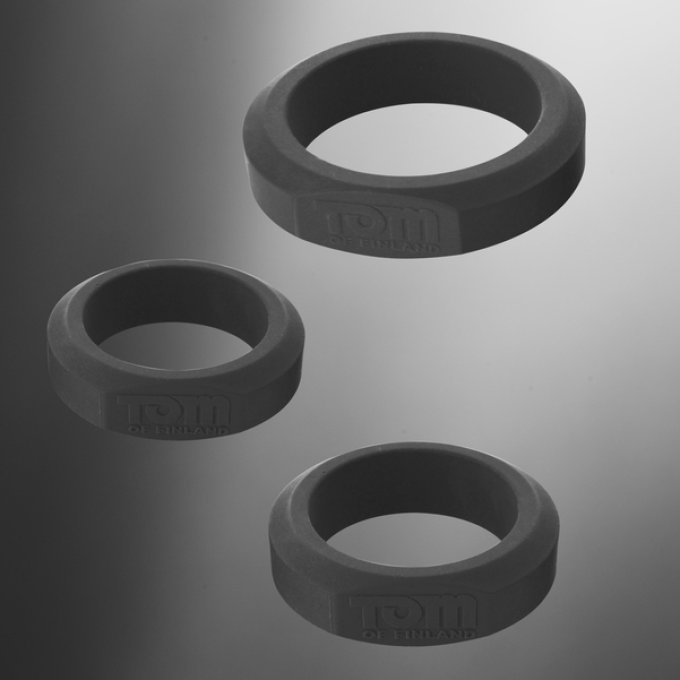 Lot de 3 Cockrings Tom Of Finland Noirs