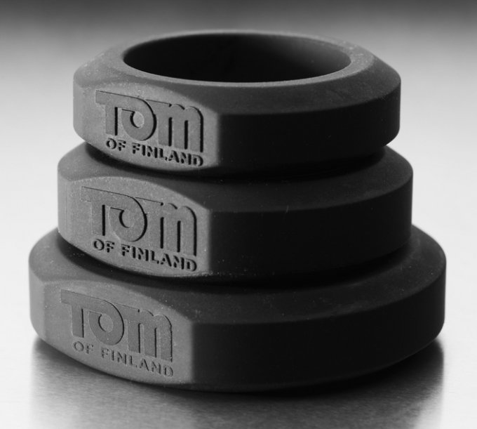 Lot de 3 Cockrings Tom Of Finland Noirs