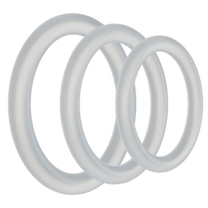 Lot de 3 Cockrings Tri-Pack Gasket Transparents
