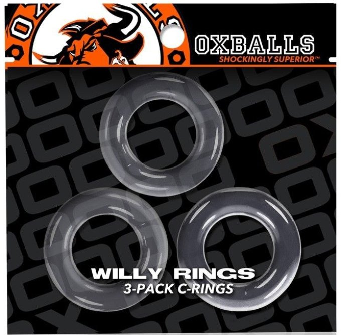 Lot de 3 cockrings Willy Rings Transparents