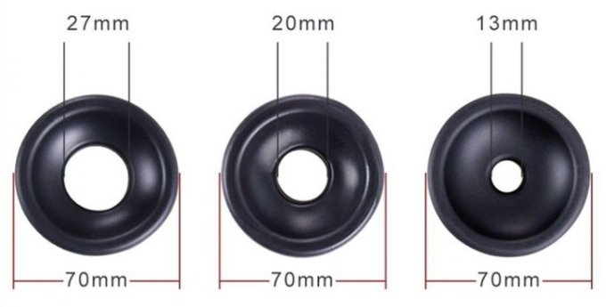 Lot de 3 manchons souples pour pompe de pénis 60mm