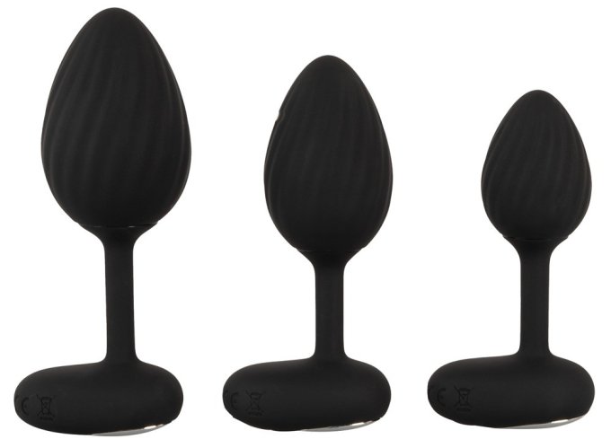 Lot de 3 Plugs vibrants Vrillass Noirs 10 Vibrations