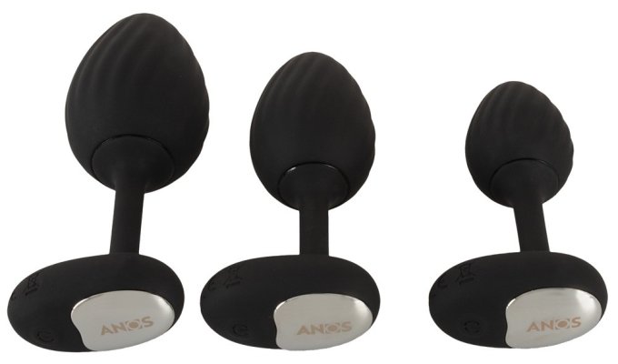 Lot de 3 Plugs vibrants Vrillass Noirs 10 Vibrations