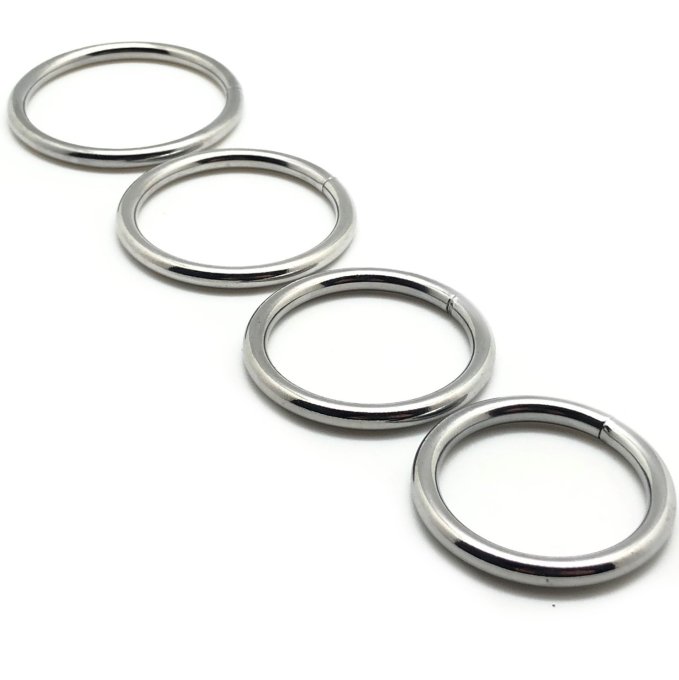 Lot de 4 cockrings en métal ROUND LIGHT | Diamètre de 35 à 50mm