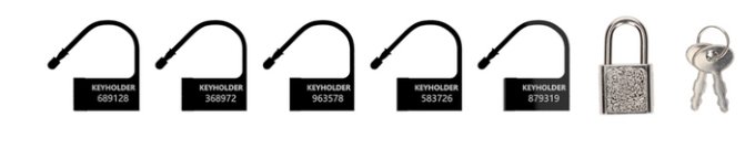 Lot de 5 Locks numérotés noirs