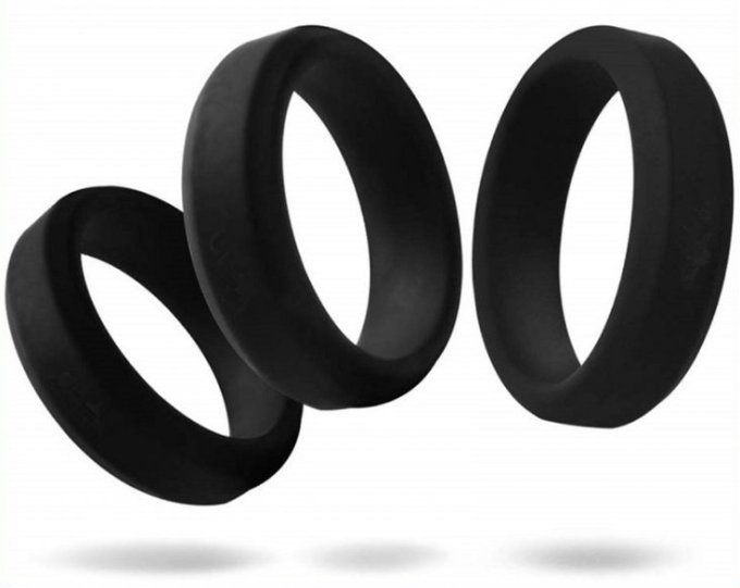 Lot de 6 cockrings Silicone Hyperion Noir