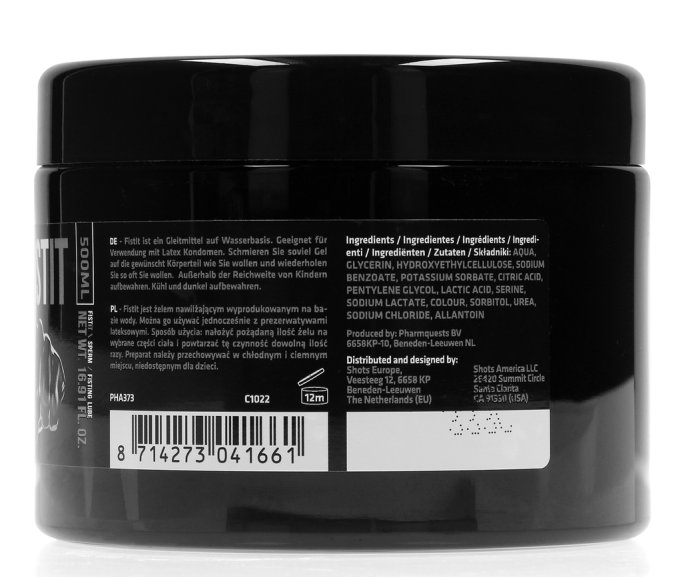Lubrifiant Aspect Sperme Fist It 500 ml - Pot noir