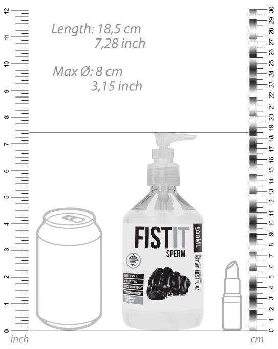 Lubrifiant Aspect Sperme Fist It - Bouteille Pompe 500ml