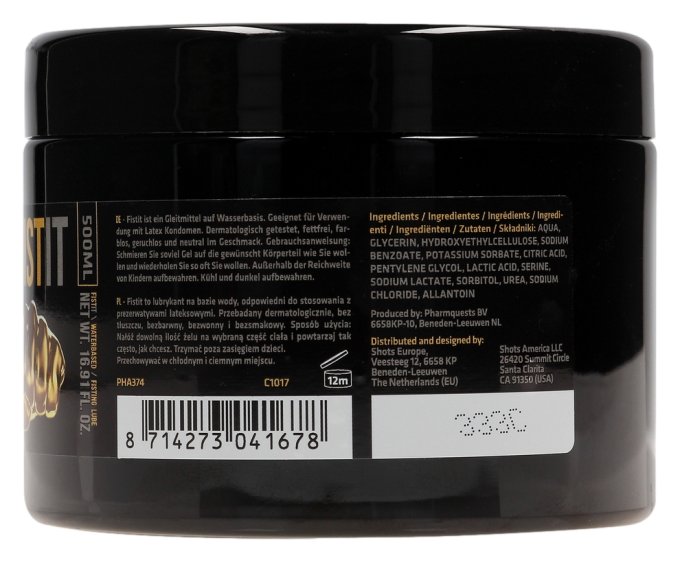 Lubrifiant Eau Fist It 500ml - Pot noir