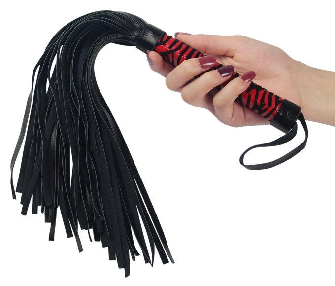 Martinet Whip Me Baby 38cm Noir-Rouge