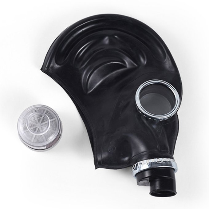 Masque à gaz BDSM avec Filtre BREATH GAME Noir