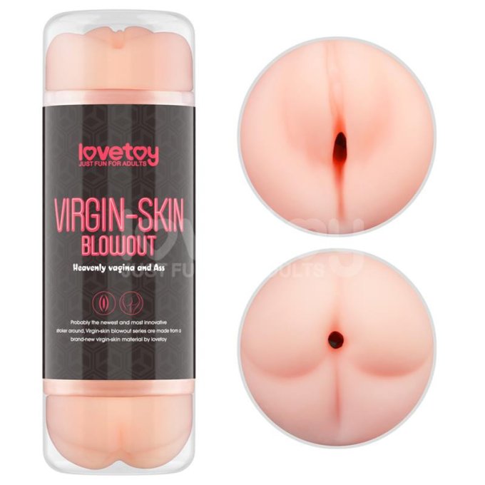 Masturbateur 2 entrées vagin-anus Virgin-skin blowout Rose