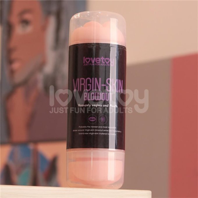 Masturbateur 2 entrées vagin-bouche Virgin-skin blowout Violet