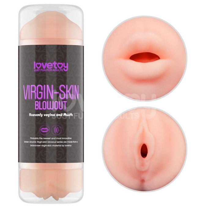 Masturbateur 2 entrées vagin-bouche Virgin-skin blowout Violet