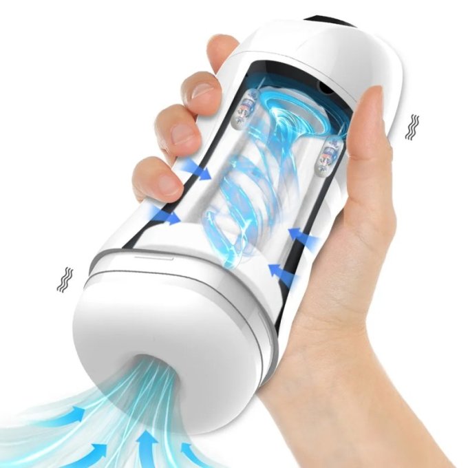 Masturbateur automatique Max Cup Vibrations et Succion Blanc
