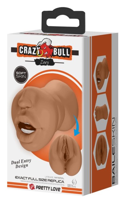 Masturbateur Pussy Crazy Bull Zoey 2 Entrées Marron