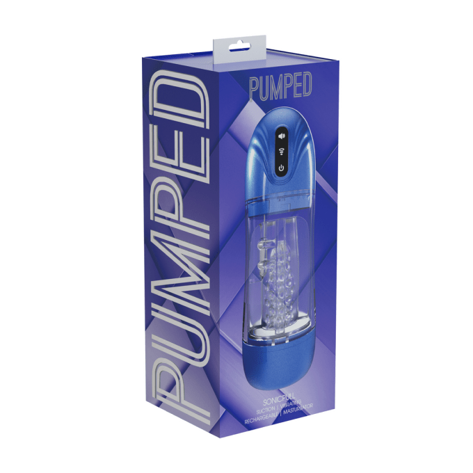 Masturbateur Sonicpull Vibrations et Succion Bleu