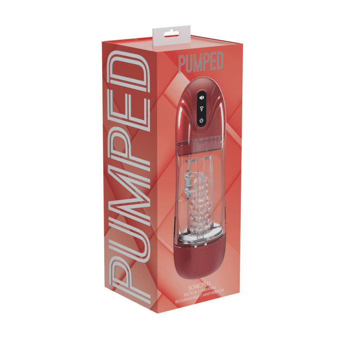 Masturbateur Sonicpull Vibrations et Succion Rouge