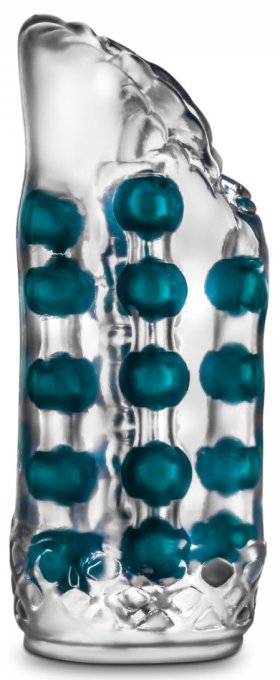 Masturbateur souple Super Stroker Transparent-Bleu