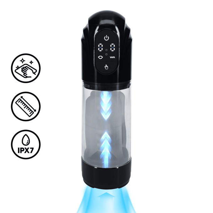 Masturbateur TechnoThrust Vibration et Succion Noir