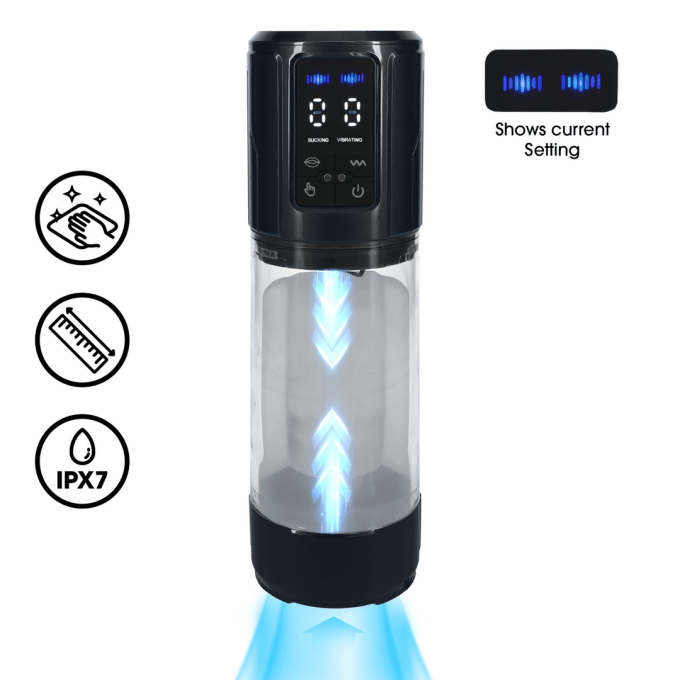 Masturbateur Ultralift Vibrations et Succion Noir