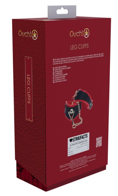 Menottes de Chevilles Milan Noir et Rouge