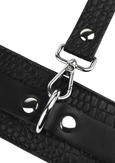 Menottes de poignets - motif Croco Feros Noires
